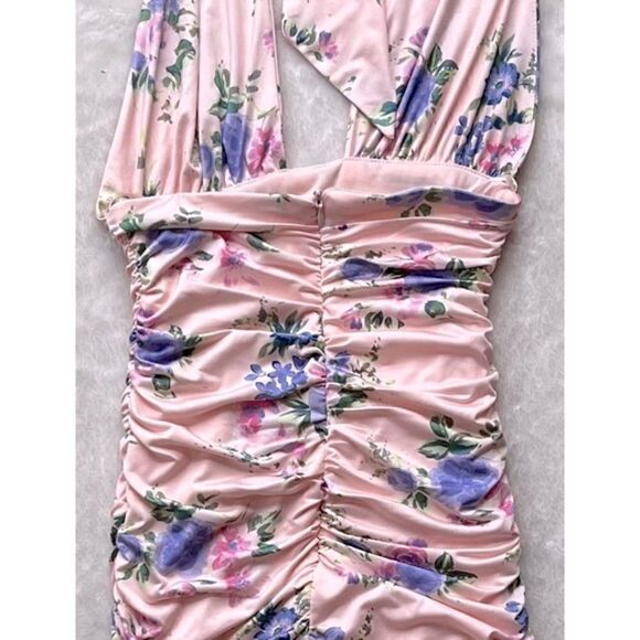 NWT Zara Blogger’s Favorite TikTok Famous Pale Pink Floral Print Halter Dress - Picture 16 of 16